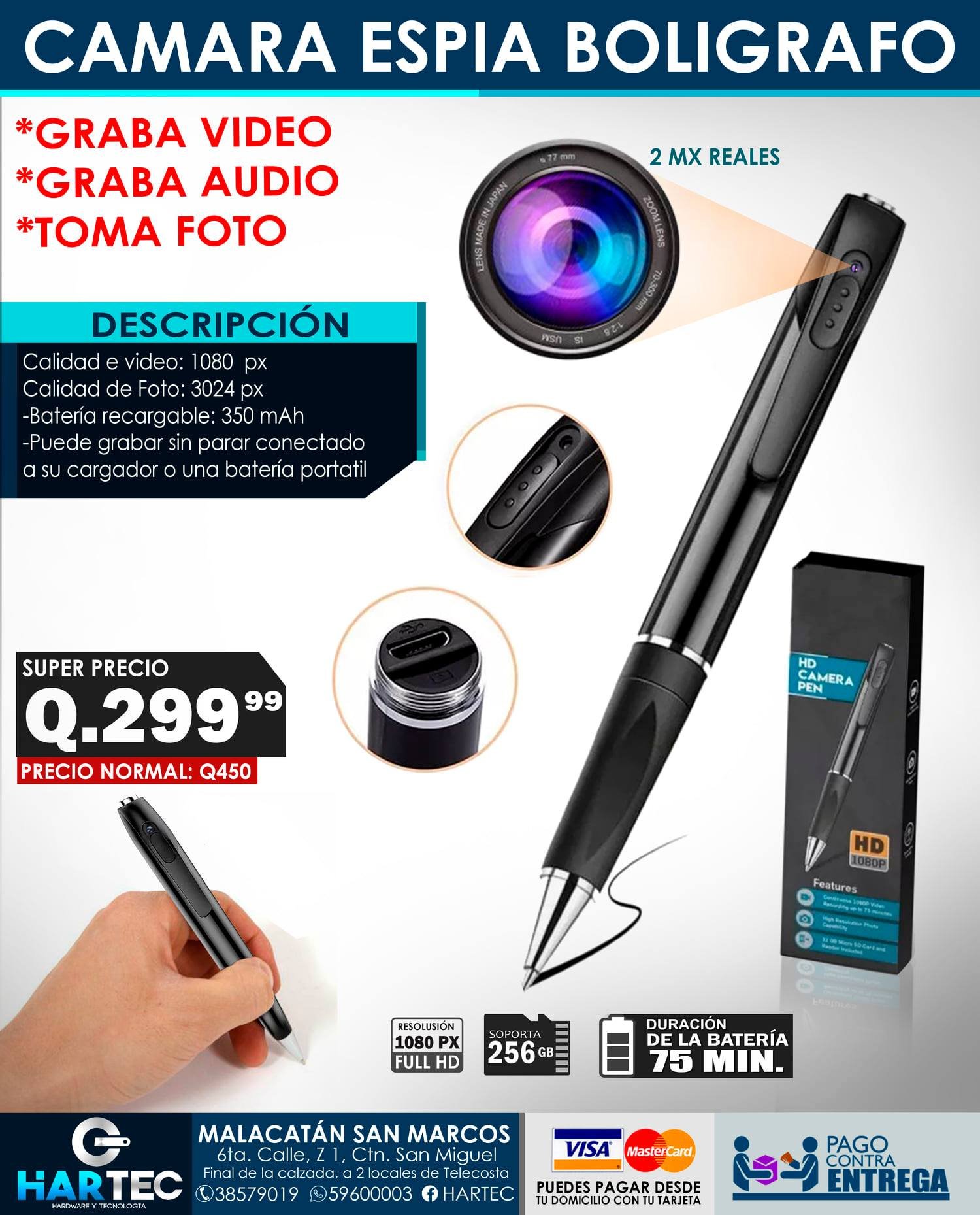 Bolígrafo espía con grabadora de audio - TECNOLOGÍA ESPÍA