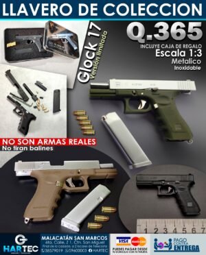Llavero Pistola Replica De Armas De Fuego Glock Y Beretta