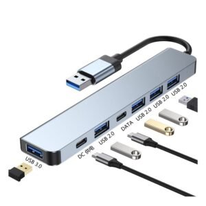 ADAPTADOR HUB 7 EN 2 TIPO C USB3.0 A USB3.0*4 Type C