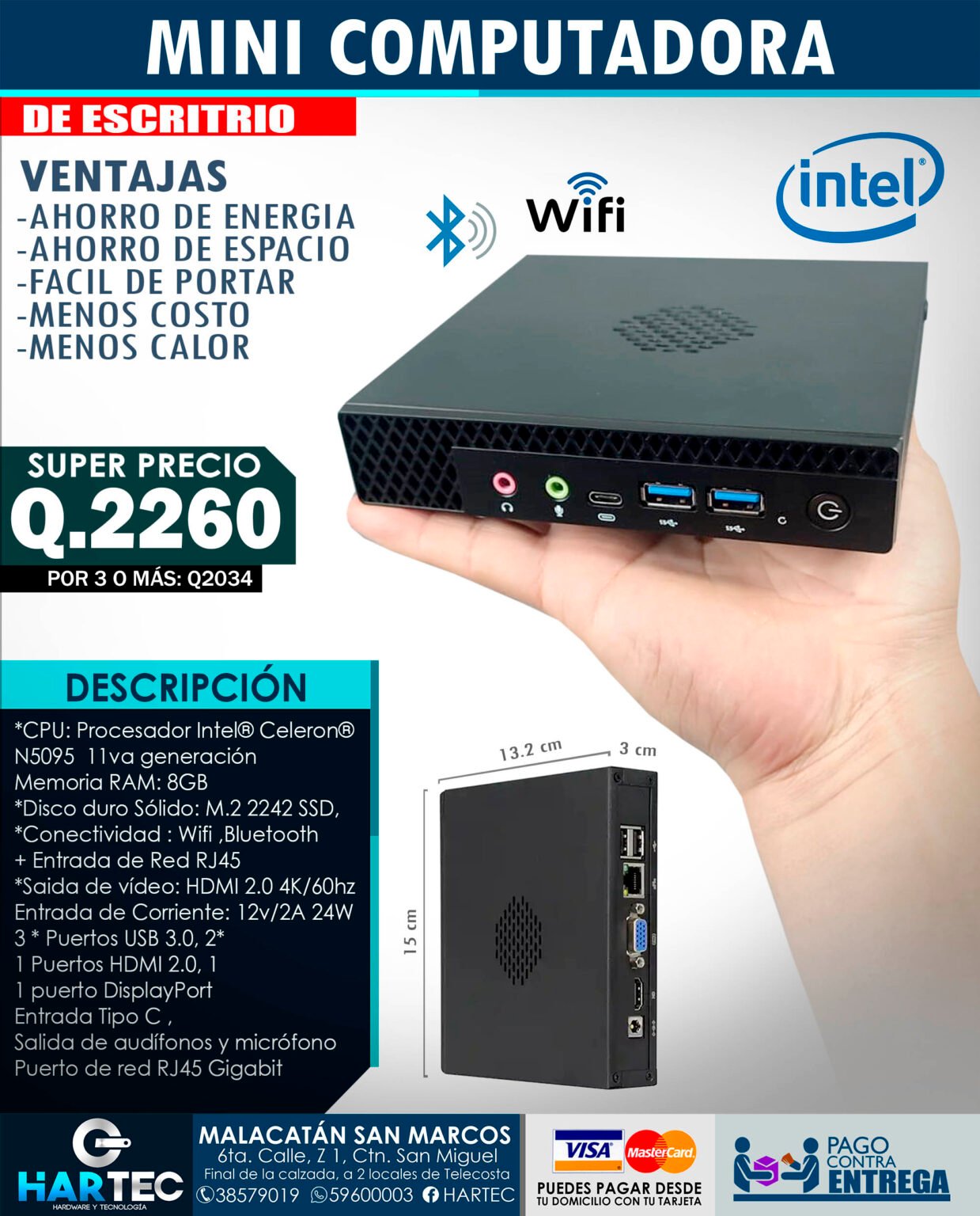 Pc Esc Ritorio Mini MINI COMPUTADORA DE ESCRITORIO - HARTEC