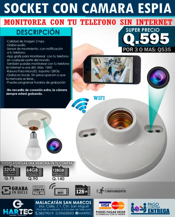 SOCKET CON CAMARA ESPIA WIFI
