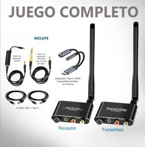 TRANSMISOR DE AUDIO INALAMBRICO 50MT PARA CÁMARAS Y TELÉFONOS