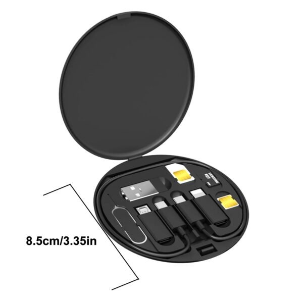 CAJA DE ALMACENAMIENTO DE CHIP, ADAPTADORES Y CABLES CARAGA RAPIDA, MULTIFUNCION