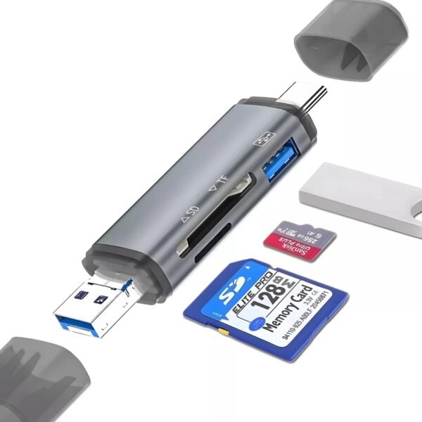 LECTOR DE TARJETA DE MEMORIA 3 EN 1 USB+OTG ALUMINIO