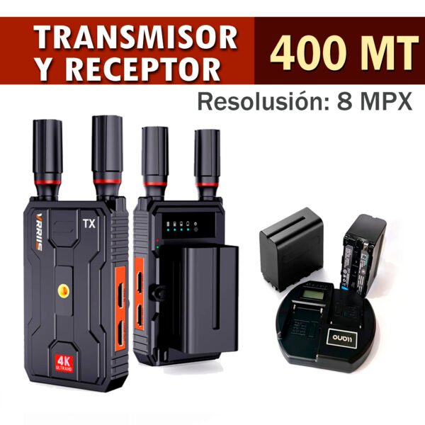 TRANSMISOR Y RECEPTOR HDMI INALÁMBRICO, SALIDA DUAL, 4K, 400MT/1300FT