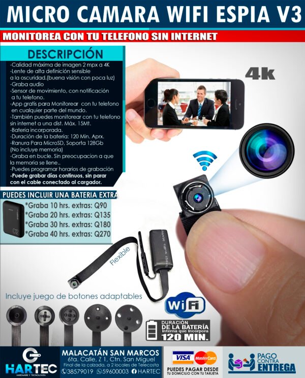 MICRO CAMARA ESPIA FLEXIBLE WIFI V3