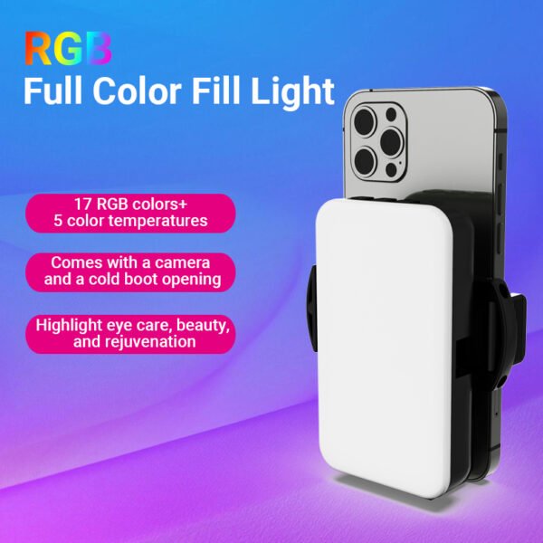 REFLECTOR PROFESIONAL LED RGB RECARGABLE PARA TELEFONO Y CAMARAS