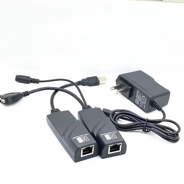 EXTENSOR USB CON ADAPTADORES RJ45, ALCANCE 100 MT.