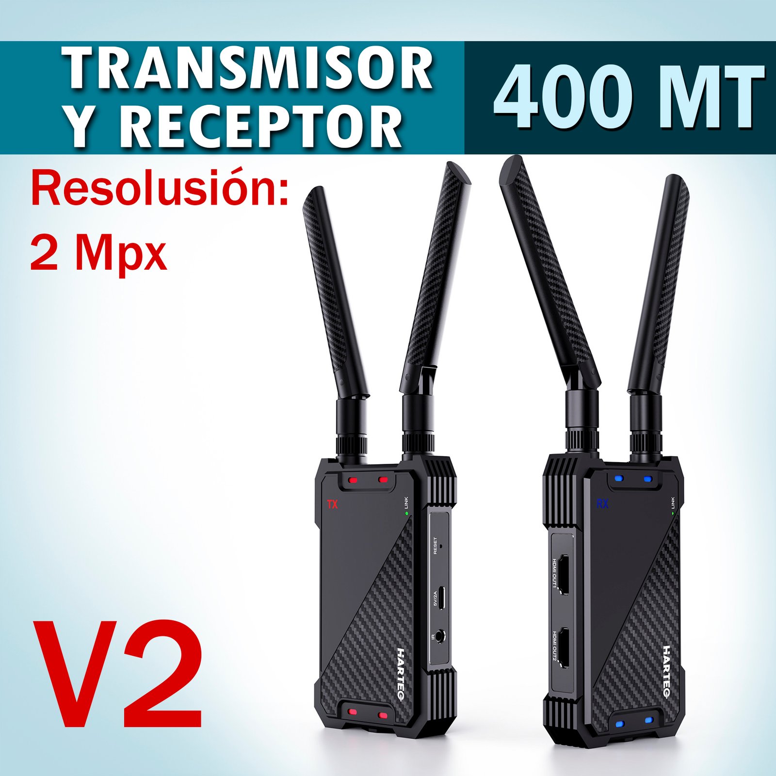TRANSMISOR Y RECEPTOR HDMI INALÁMBRICO, 400Mt, 2,4/5. GHZ 1080P FULL HD -V2