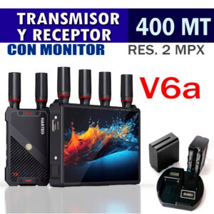 TRANSMISOR Y RECEPTOR HDMI INALÁMBRICO CON PANTALLA RGB 7', DE 400 M, 1080P FULL HD -V6a