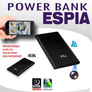 POWER BANK ESPIA CON VISION NOCTURNA (INFRARROJO) 2 MPX CON WIFI