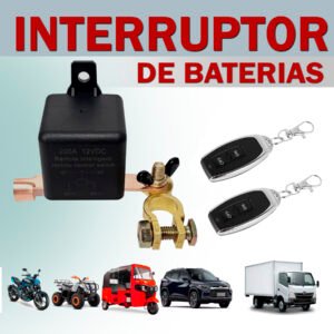 INTERRUPTOR DE CORRIENTE ELECTRICA DE BATARÍA DE VEHICULOS Y MOTOS CON CONTROL REMOTO