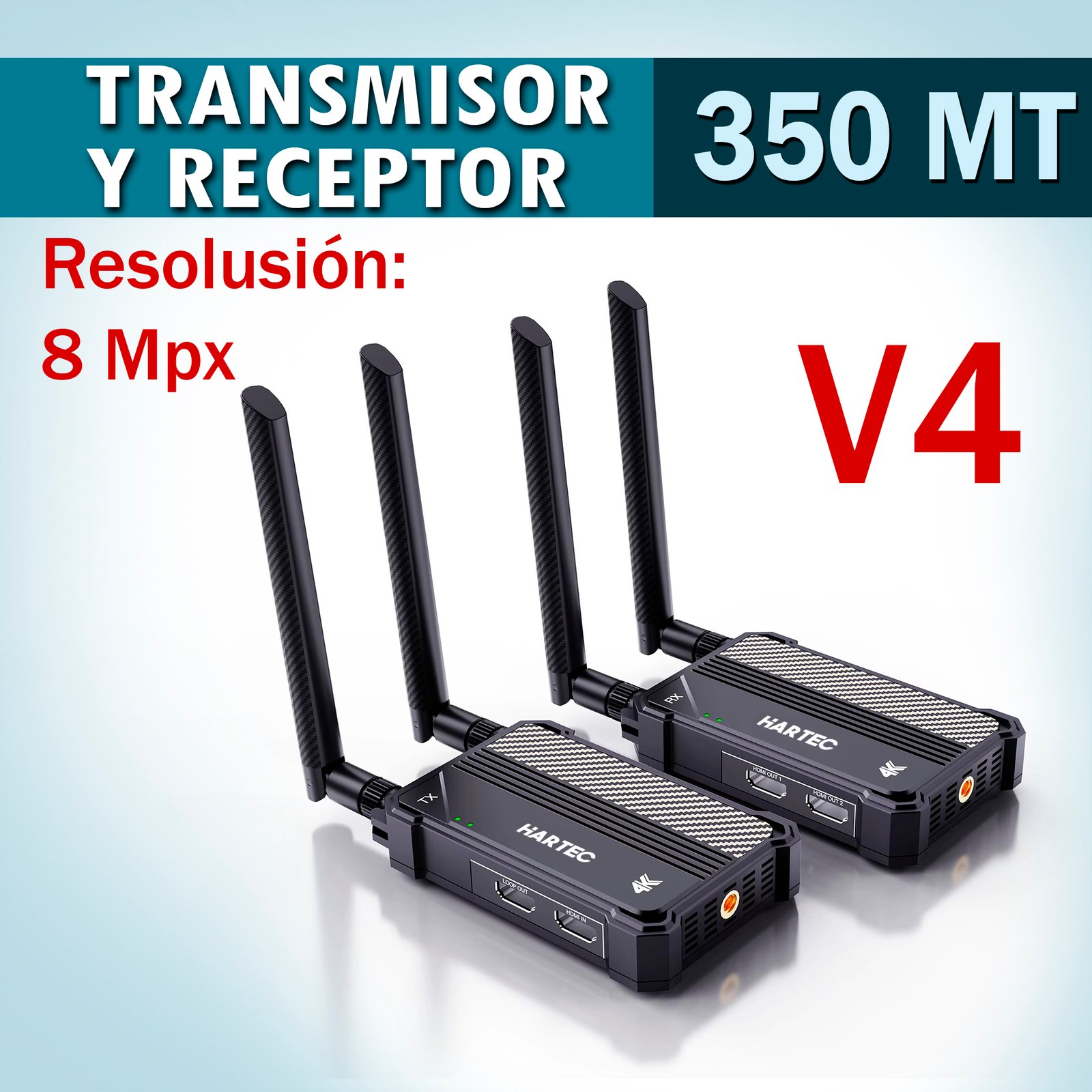 TRANSMISOR Y RECEPTOR DE VIDEO 4K 350MT. WL095P -V4