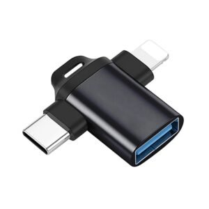 ADAPTADOR OTG 2 EN 1 TIPO-C + LIGHTNING (IPHONE)