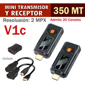MINI TRANSMISOR Y RECEPTOR HDMI 350MT, 20 CANALES -V1c