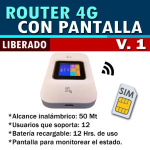 MINI ROUTER WIFI PORTATIL 4G CON PANTALLA LCD