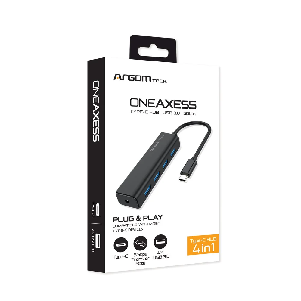 HUB TIPO-C A USB 3.0 4 PUERTOS 5GBPS ARGOM - Imagen 4