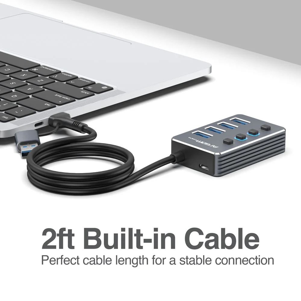 HUB USB A+C CON INTERRUPTORES 4 PUERTOS USB 3.0 ARGOM - Imagen 6