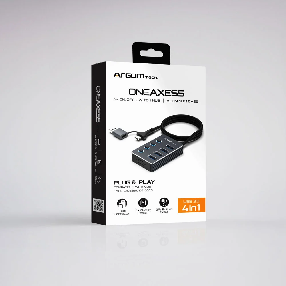 HUB USB A+C CON INTERRUPTORES 4 PUERTOS USB 3.0 ARGOM - Imagen 7