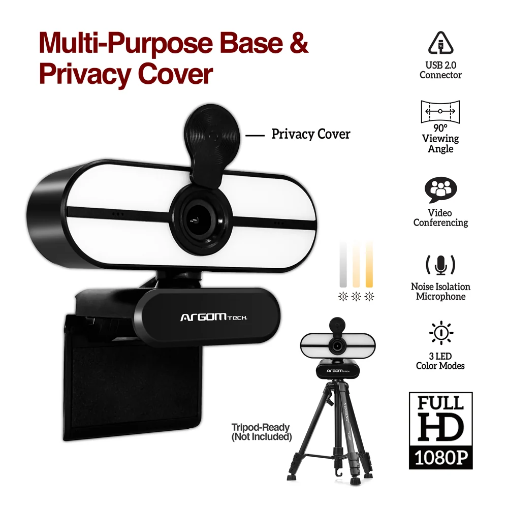 CAMARA WEB 2MPX. CON MIC + LED ARGOM - Imagen 7