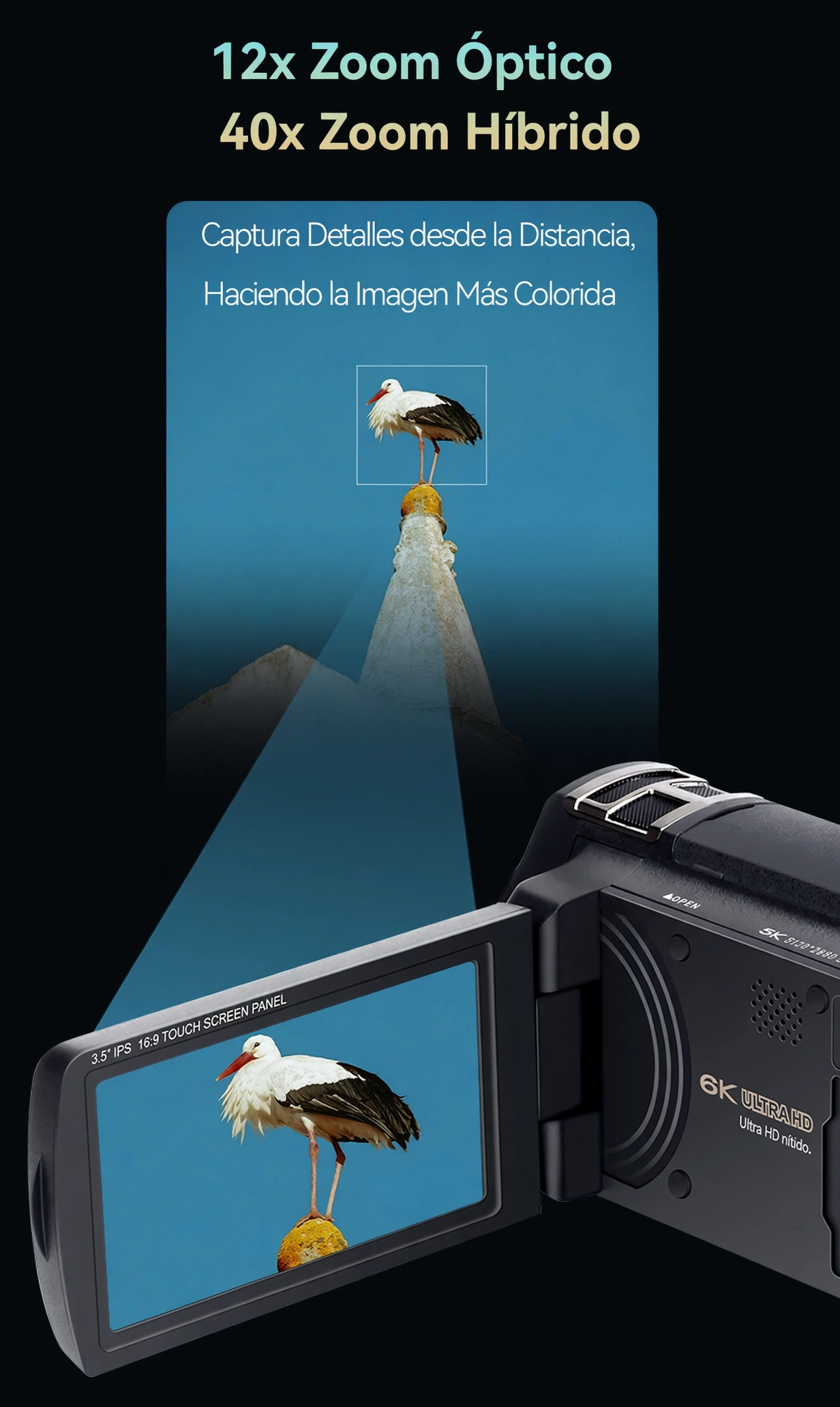 CAMARA DE VIDEO 6K CON ZOOM OPTICO 12X / 40X HÍBRIDA CON VISION INFRAROJO - Imagen 13