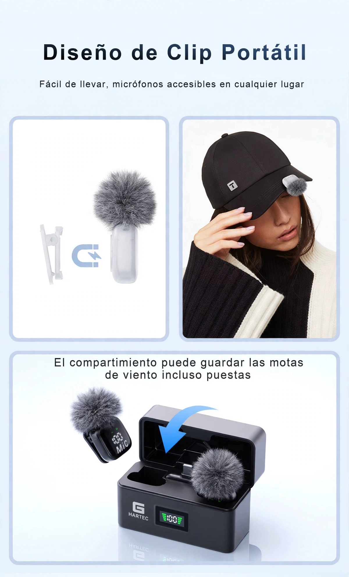 MICROFONO DE SOLAPA INALAMBRICO CON IA CON CARCASA INTERCAMBIABLE - Imagen 7
