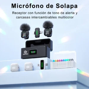 MICROFONO DE SOLAPA INALAMBRICO CON IA CON CARCASA INTERCAMBIABLE