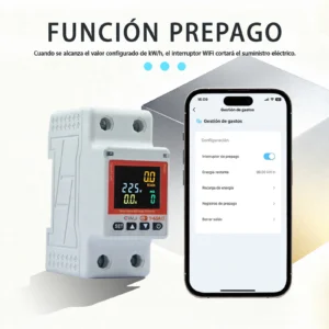 MEDIDOR E INTERRUPTOR ELECTRICO INTELIGENTE MONOFÁSICO MULTIFUNCIÓN  CON PANTALLA LCD, 110V-380V, 63A