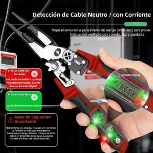 ALICATE MULTIFUNCIONAL DE ACERO AL CARBONO CON PROBADOR DE VOLTAJE