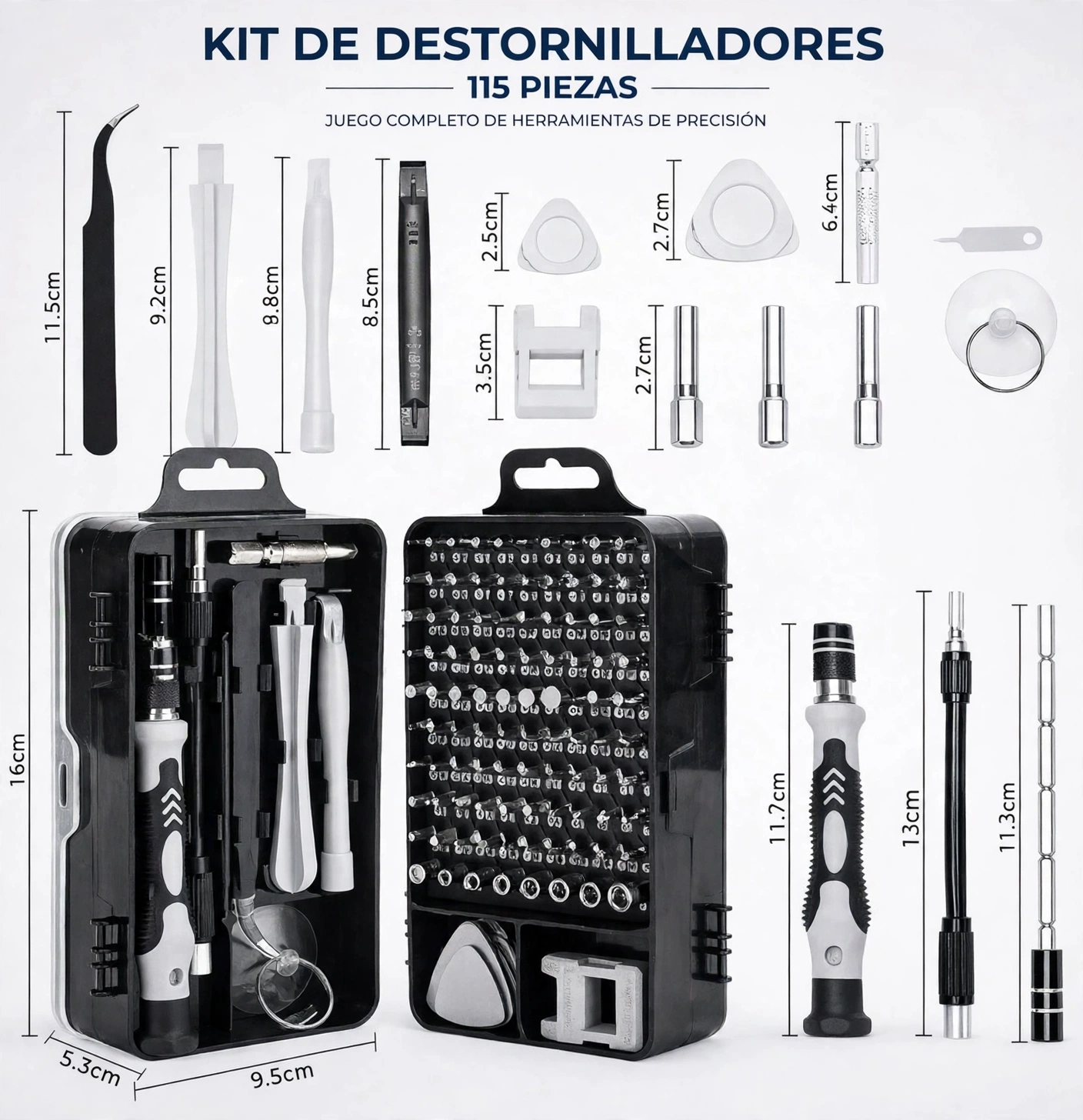 SET DE HERRAMIENTAS DE PRESICION DE 115 PIEZAS - Imagen 6